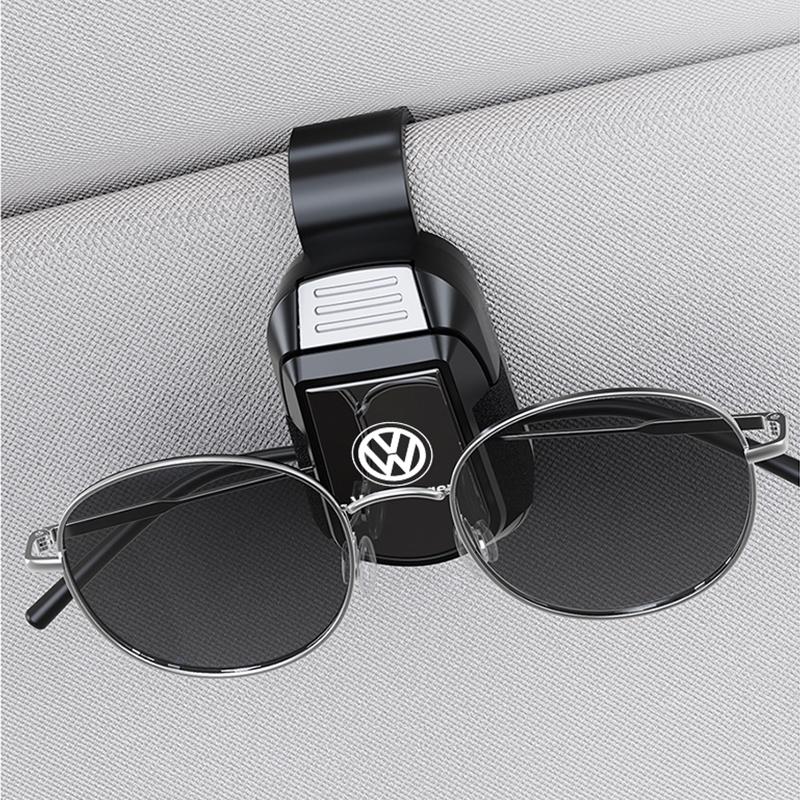 Car Eyeglass Storage Clip Sun Visor Sunglasses Card Holder for Volkswagen VW Golf ID3 T-Cross GTD Amarok T5 Phaeton GTI Teramont BGI1