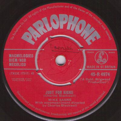 7inch Record MIKE SARNE  Just For Kicks 45R4974 Parlophone 1962 UK Rock Used