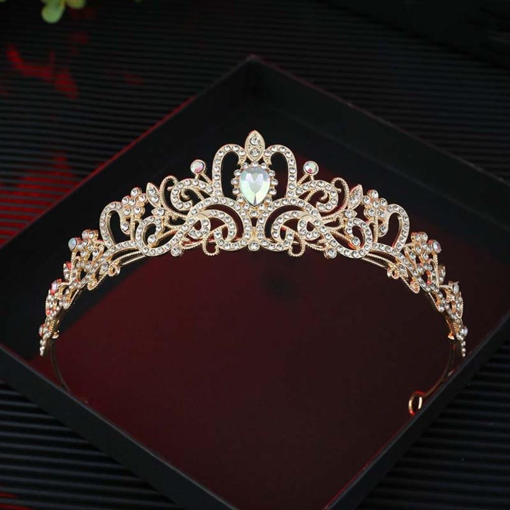 Золотая Тиара Королевы Корона Элегантная Тиара Древней Греции Барочная Корона Аксессуары для Украшения Волос разноцветный