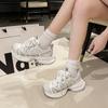 Transparent Korean version of platform dad shoes women's 2025 summer new hollow breathable casual versatile shoes heightening sports shoes
