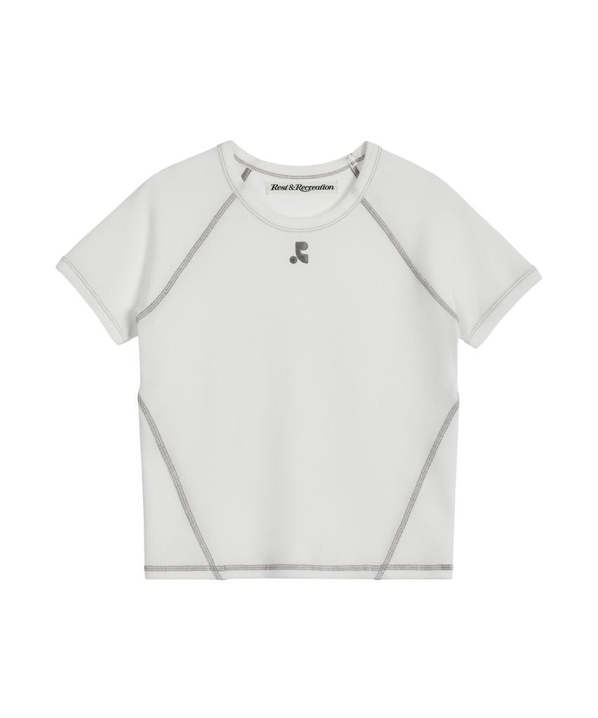 REST&RECREATION Waffle Raglan T-Shirt - White