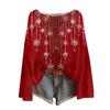 Womens  Fall Sweaters Long Sleeve Print Tops Pullover Sweaters Loose Dressy Casual Basic Clothes