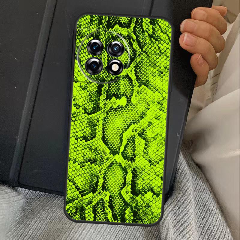 Snake Skin Print Case For OnePlus 15 13T 13 12 11 13R 12R 10R 10T 8T OnePlus Nord 5 CE 3 4 Lite N20 N30 Cover