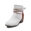 Autumn/Winter 2021 Plus Size Color Block Chunky Heel Women's Fashion Shoes