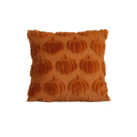 Pumpkin Pattern Pillowcase Solid Color Hide Zipper Soft Wool Velvet Pillow Case Halloween Cushion Cover Home Decor