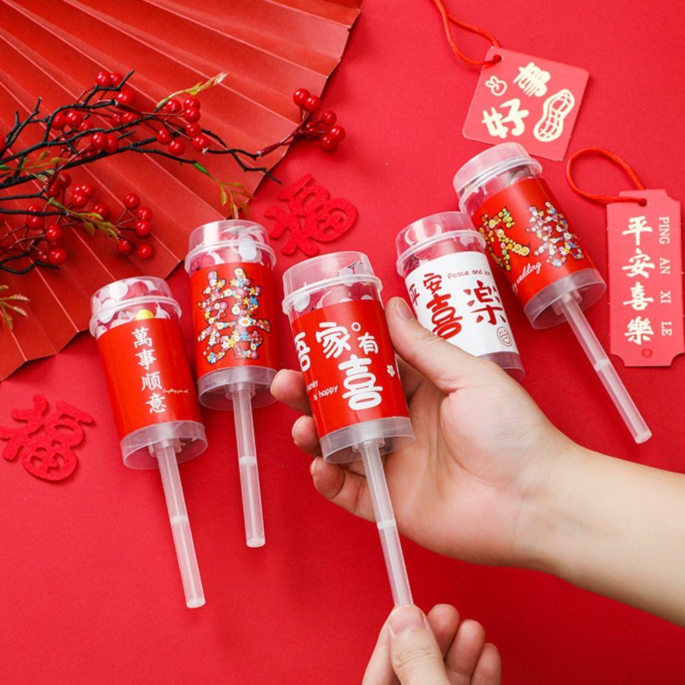 1Pcs Colorful Bridal Shower Anniversary For Wedding Party Decortion Supplies  Tube Confetti Popper