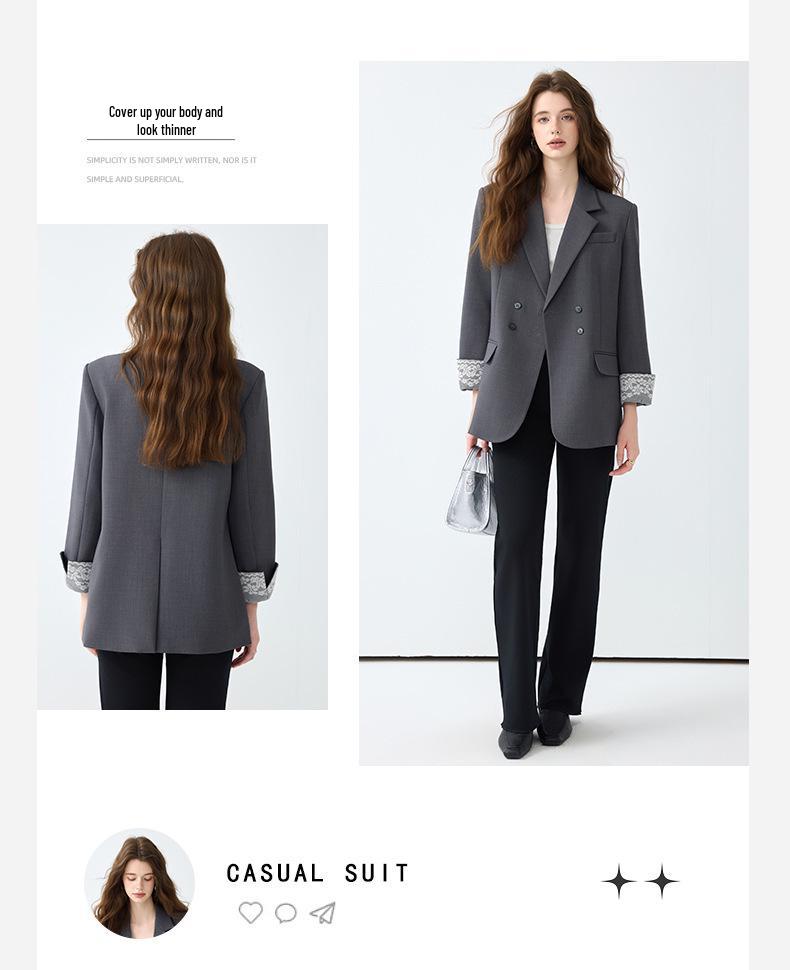 2025 Women's Korean Style High-End Long Sleeve Suit Jacket