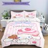 3pcs Sanrio Cherry Cake Cinnamoroll Bedding Set, Including 1 Quilt Cover and 2 Pillow Shams,Soft and Comfortable Home Bedroom.S066