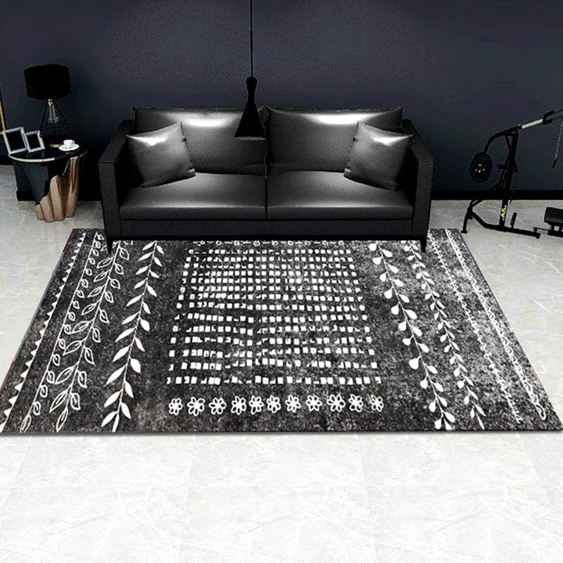 Retro Moroccan Style Retro Living Room Carpet Imitating Cashmere Foldable Washed Back Ethnic Style Mats Easy To Clean Classic
