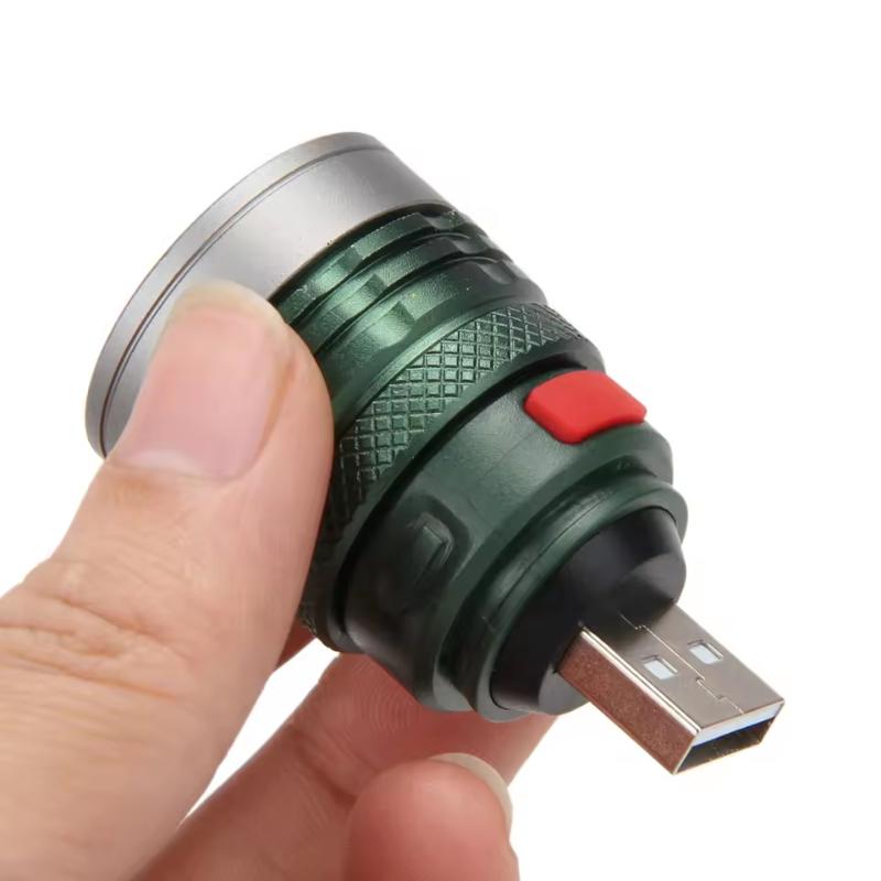 Usb Handy 3W Powerful Led Flashlight Max Beam Range Up To 50M Aluminium Alloy Mini Zoomable Pocket Torch Lamp For Camping Hiking