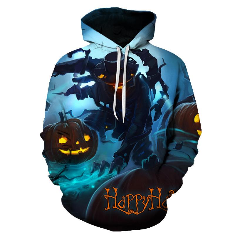 Jaro podzim pánská mikina s kapucí halloween horor dýňová hlava muži dámská mikina 3D tisk móda pouliční svetr Harajuku tepláková souprava
