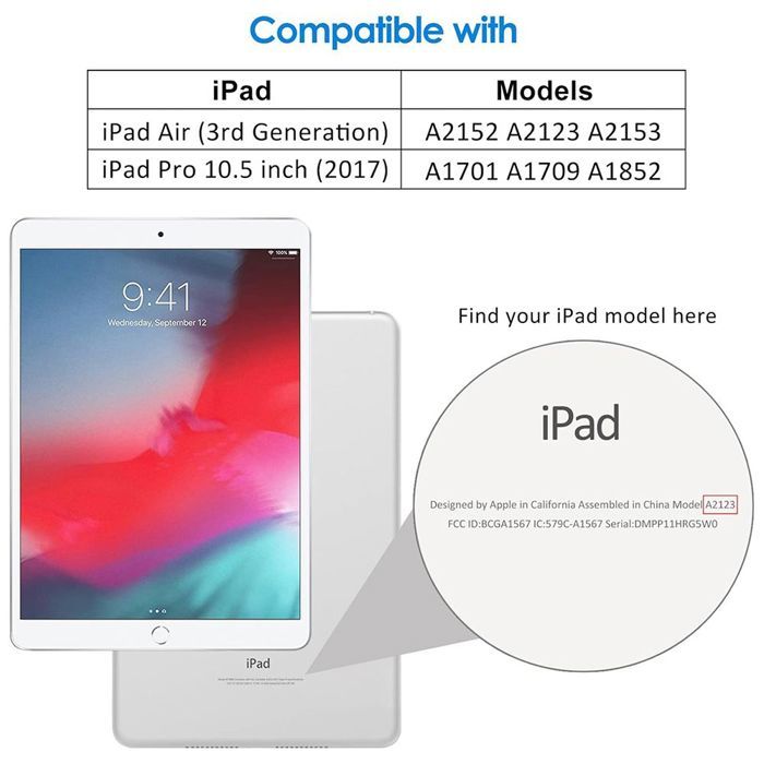 Coque pour iPad Air 3 / Pro 10,5 - Protection Intégrale - Silicone Souple - Noir - Porte-Stylet
