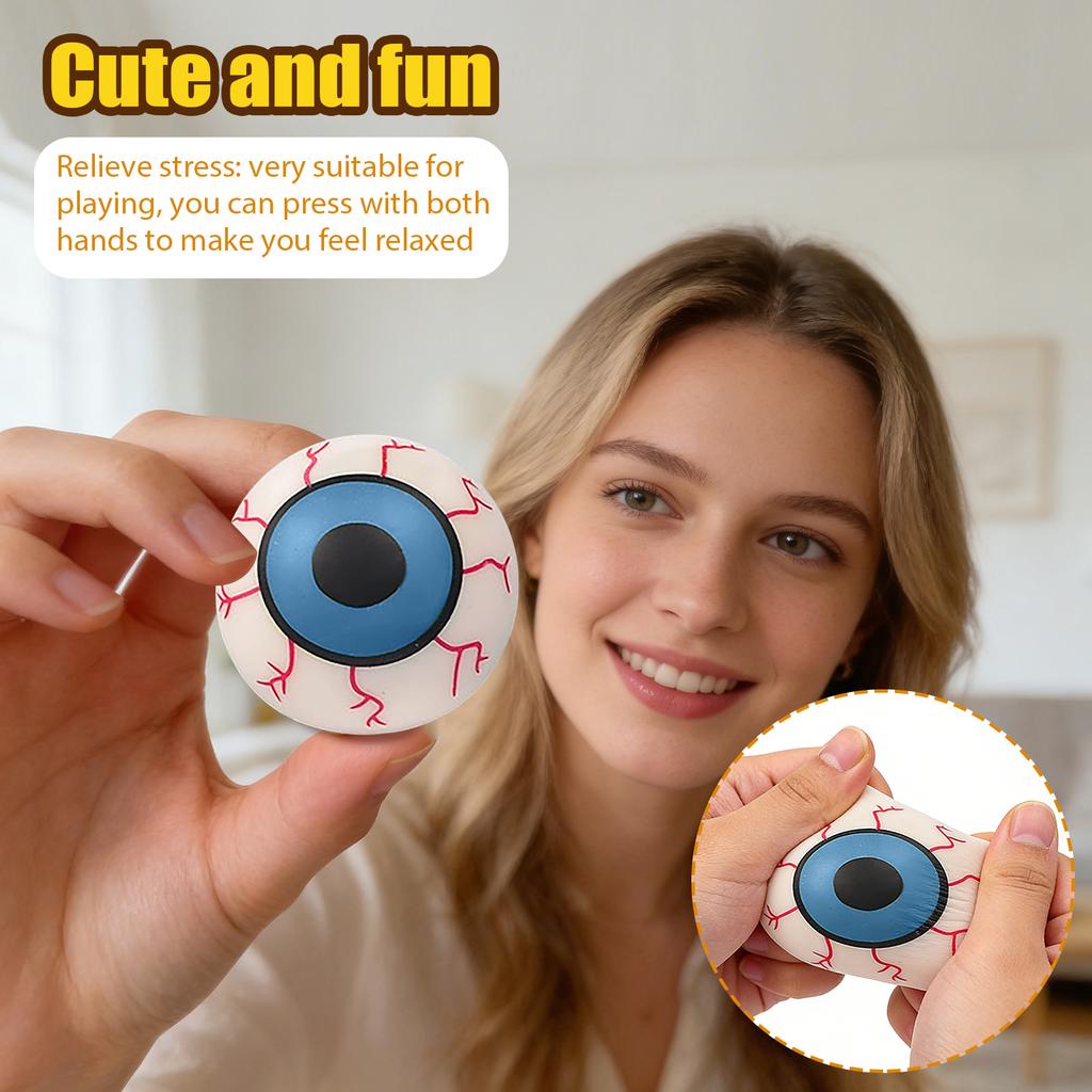 Random Color Halloween Horror Eyeball -Toy – Prank Eye Ball Stress-Relief Novelty Toy