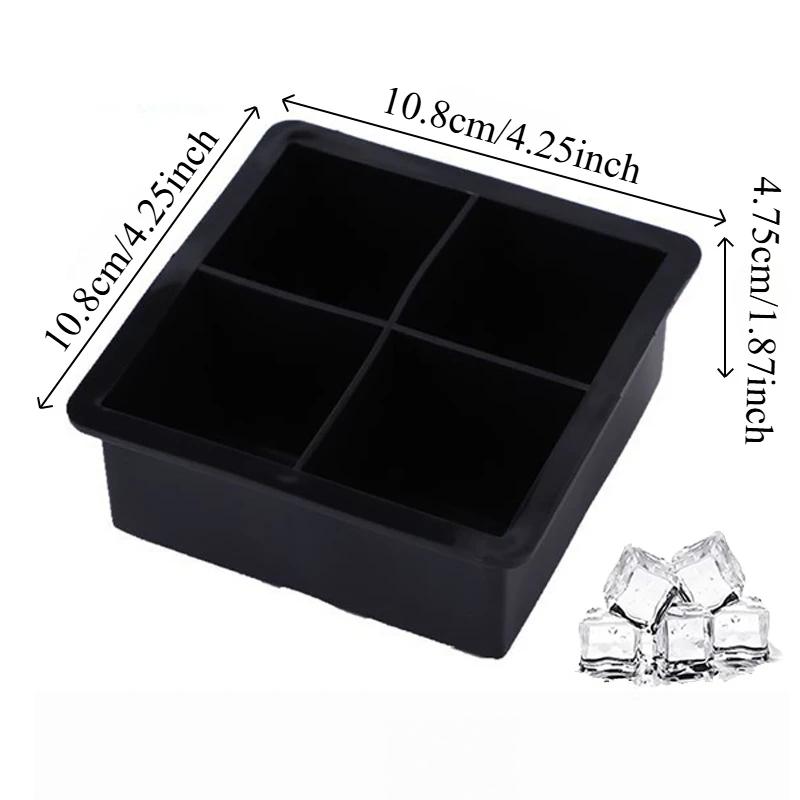 

4/8/15 Grids Large Silicone Ice Cube Tray Ice Mold For Whiskey Bourbon Cocktails Household Party Diy Ice Maker Mold Kitchen Tools