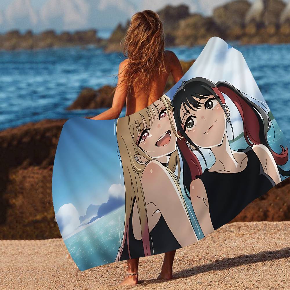My Dress Up Darling Anime Beach Towel Colorful Bath Towels for Microfiber Quick Dry Custom Sand Free Beach Yoga Spa Gym Pool