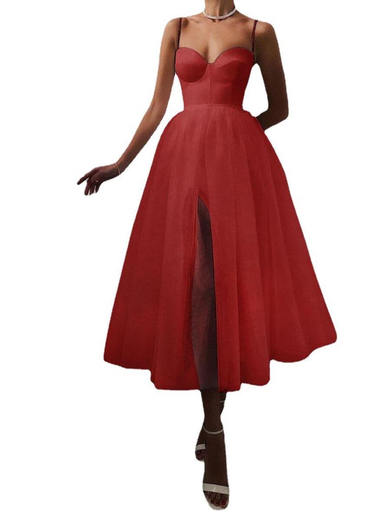 2021 Spring/Summer Women's Multicolor Mesh Sling Dress