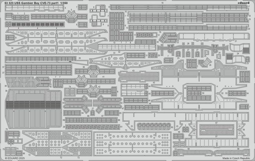 Eduard Big Ed USS Gambier Bay Parts Set Plastic Model Kit Parts EDUBIG5378 1/350 CVE-73 (for Hasegawa) (Ship)