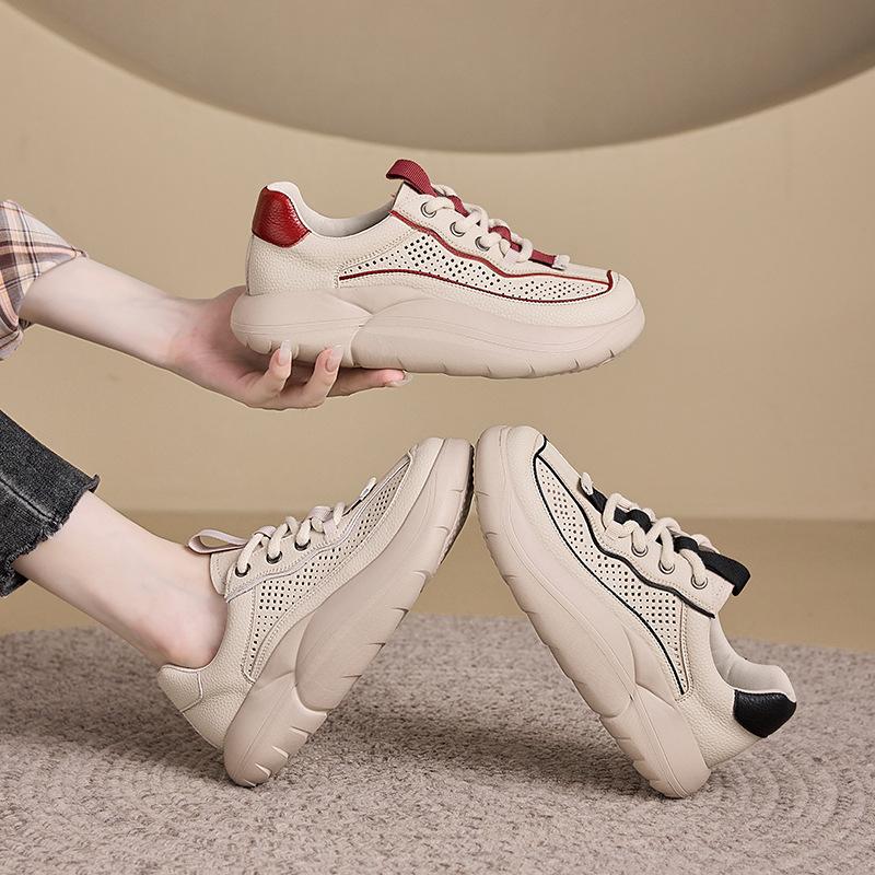 Sporty and Casual Soft-soled Shoes Women's Retro Breathable Dad Shoes Versatile Thick-soled Shoes
