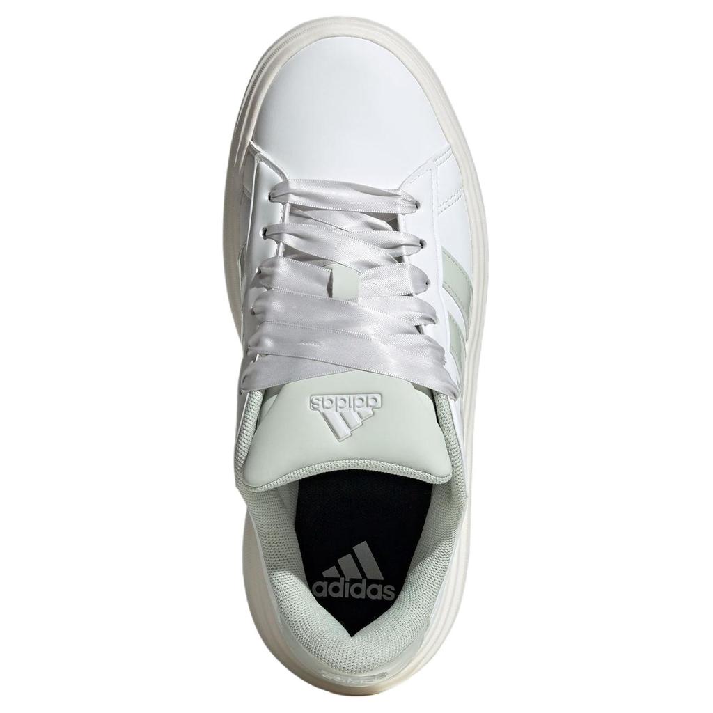 Adidas GRAND COURT PLATFORM Abrasion Resistant Low Top Tennis Shoes Women's Crystal White Sneakers JR0705
