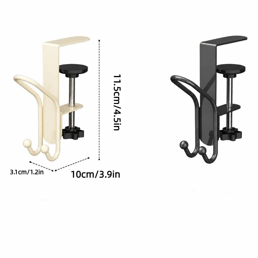 No Drill Backpack Hook Rotatable Table Edge Hook Multi Functional Desk Hook  Dormitory
