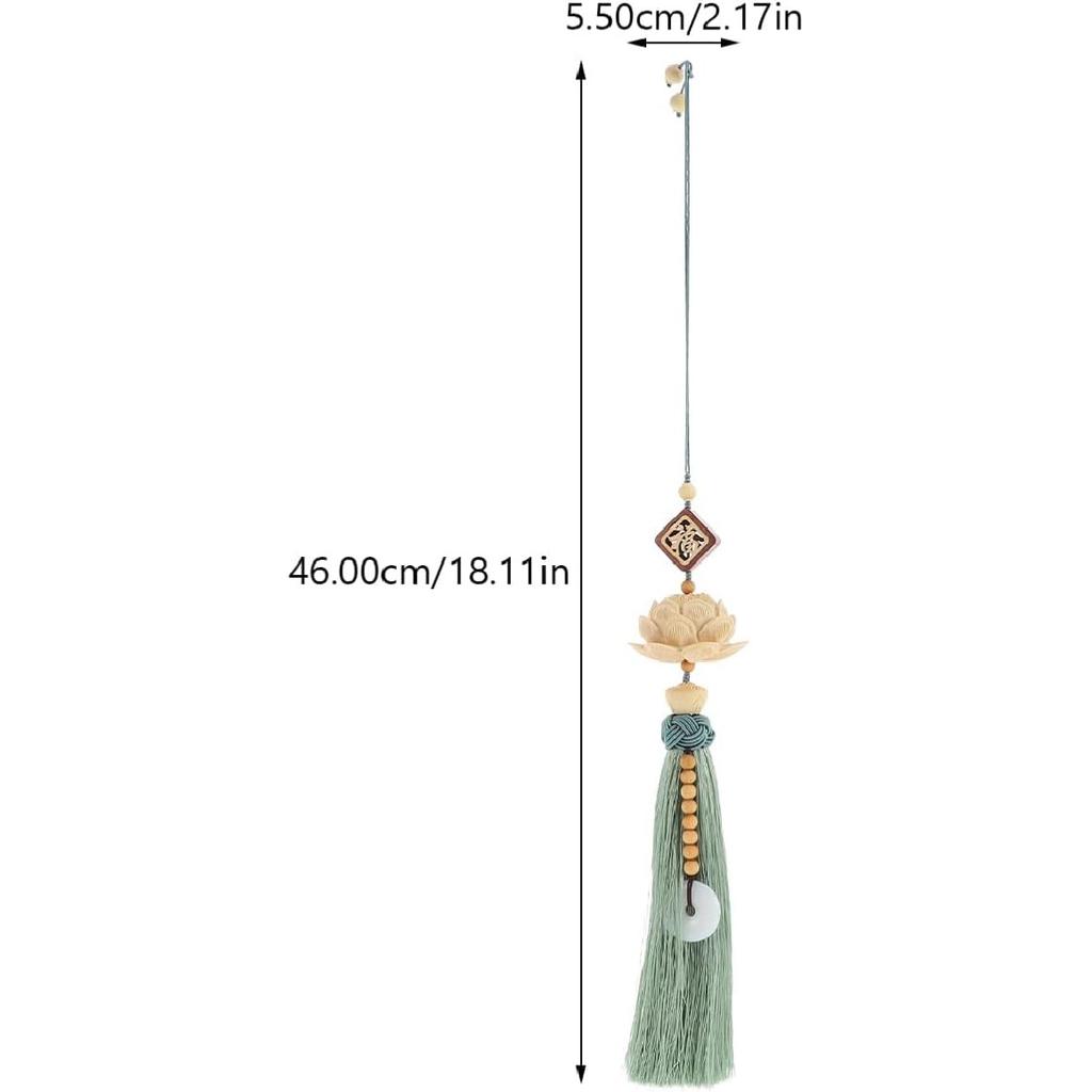 ARTIBETTER Lotus Flower Pendant Ornament Car Hanging Decoration with Chinese Character Fu, Premium Material, Portable, Unique Gift