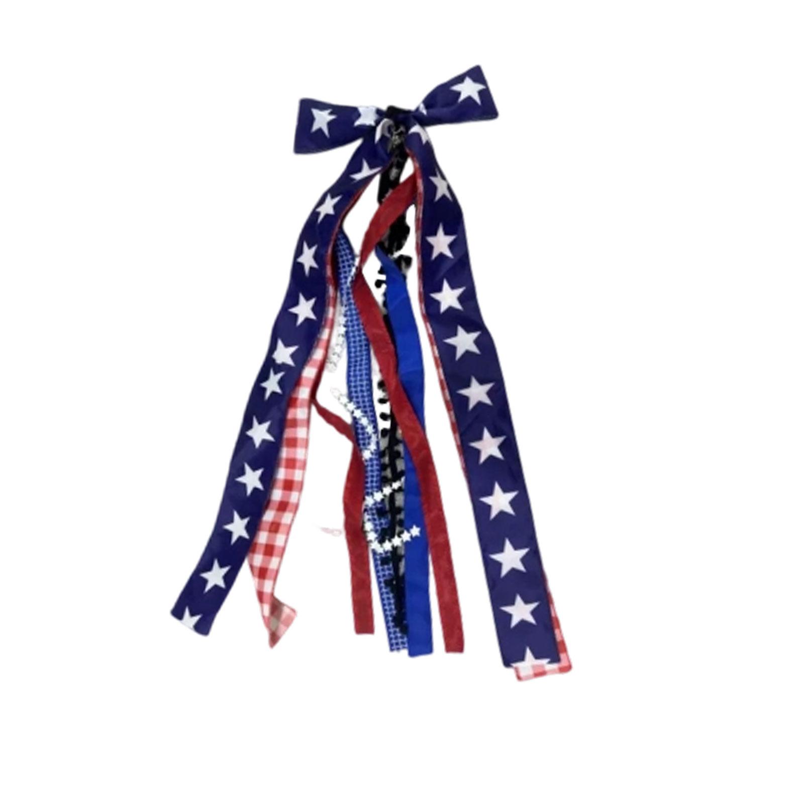 

Hair with Long Streamer Ribbons Star Pattern and Plaid Design for Girls and Women for Daily or Festive Wear One Size
