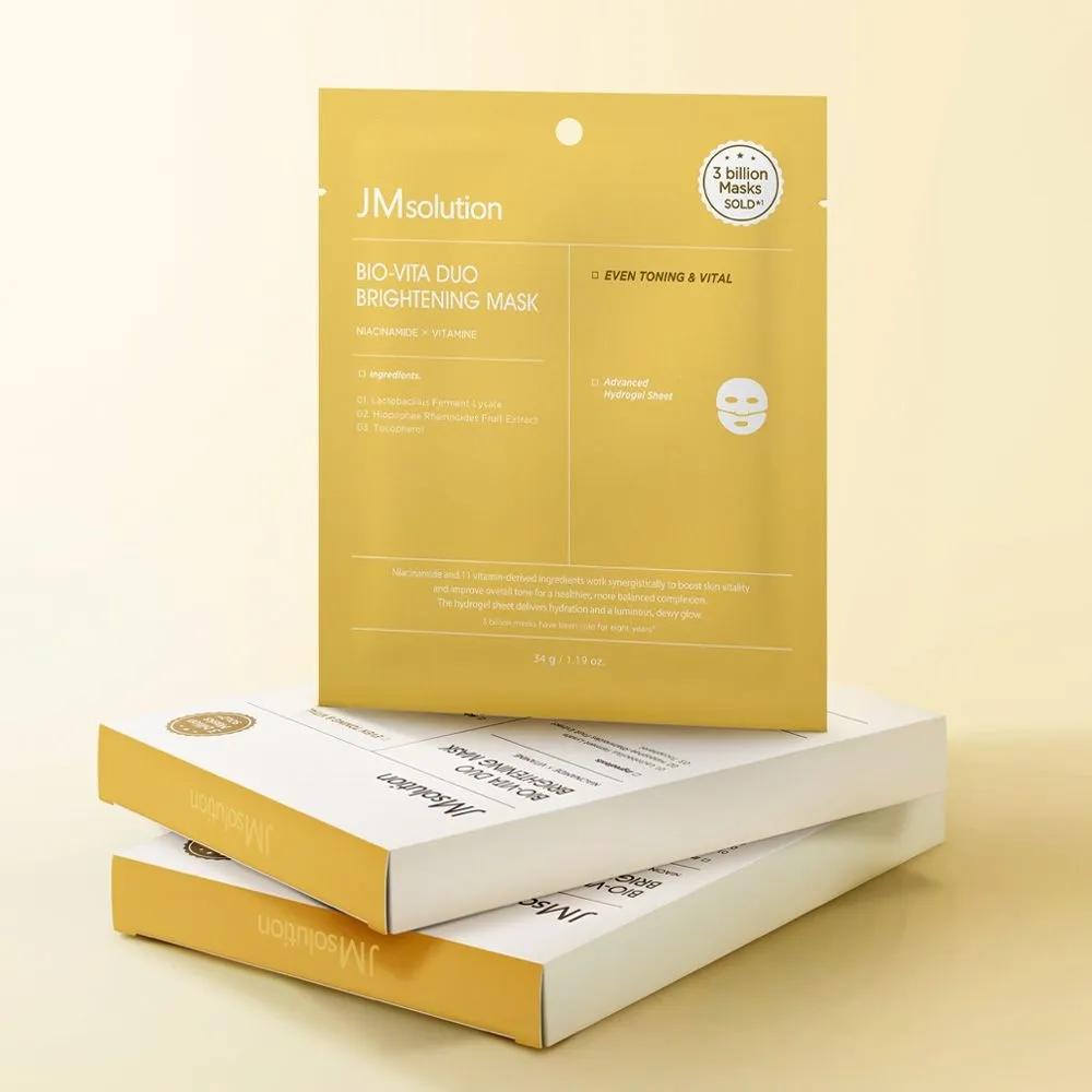 JMSOLUTION Bio Vitamin Duo Brightening Mask Pack Gel Mask Hydrogel (34g x 4 sheets) (Select 1/2/3 packs) 1 pack