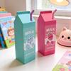 Milk Box Shape Pencil Case Silicone Makeup Storage Box New Pen Holder  School