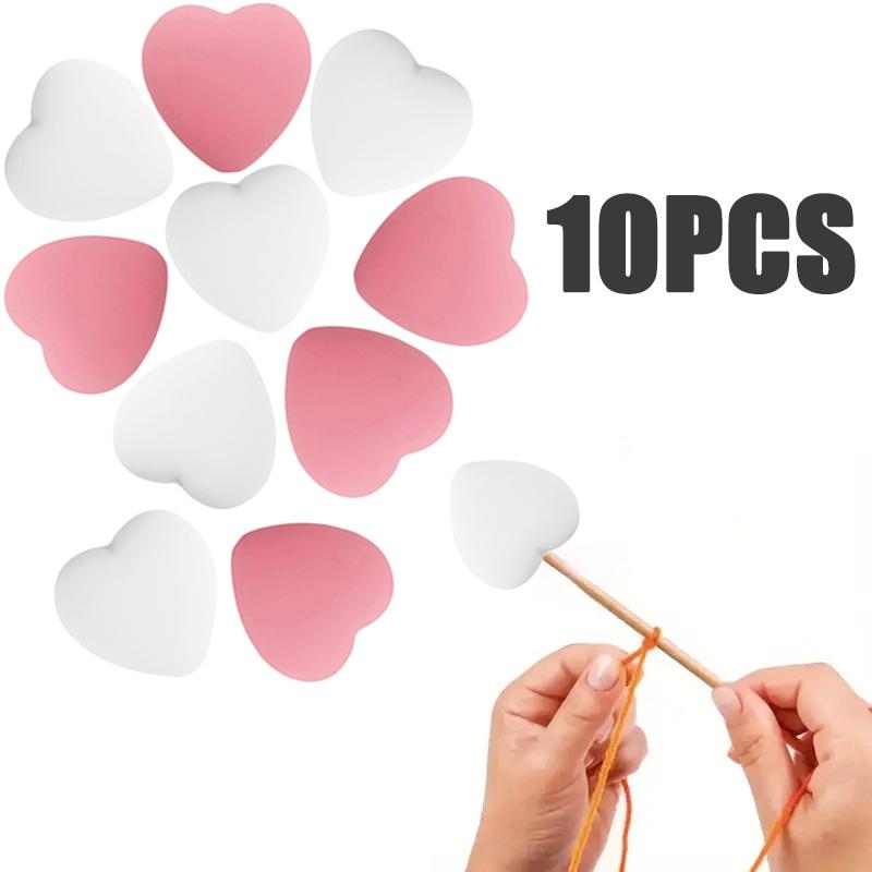 8/10/12PCS Multicolor Heart Stitch Needle Tips Stoppers Silicone Knitting Needle End Caps Cute Knitting Needle Point Protectors
