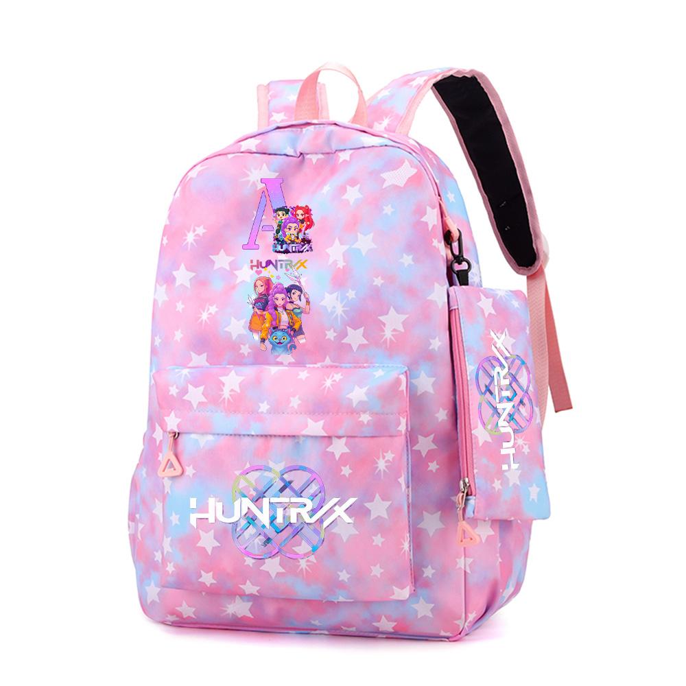 3Pcs/set Cartoon English Letter A-Z Printed Backpack Handbag Pencil Case for Teenger Student Girl Boy Bookbag Travel Bag Gift