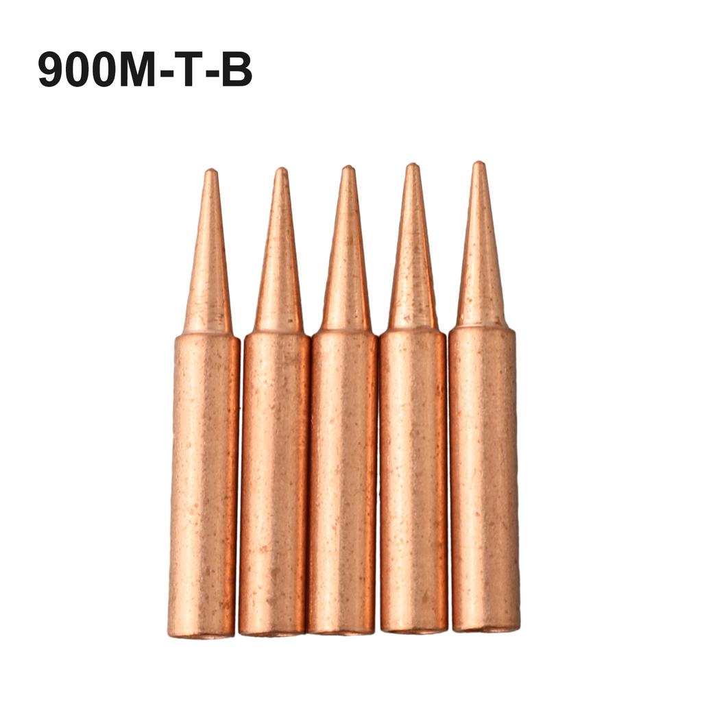 5 Pcs 900M-T Copper Soldering Iron Tips -free Welding Solder Tip 933.907.951 Rework Station Welding Head Soldering Tool