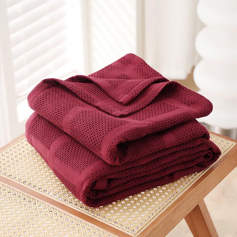 Brangdy Cotton Waffle Gauze Sofa Throw Blanket