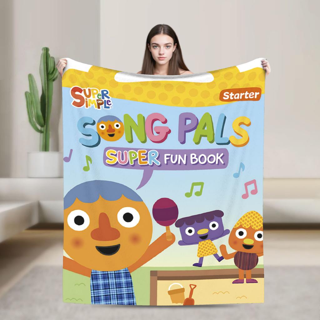 Noodle Pals Micro Super Simple Songs Deken Kwaliteit Warm Zacht Plaid Winter Picknick Buiten Mode Sprei