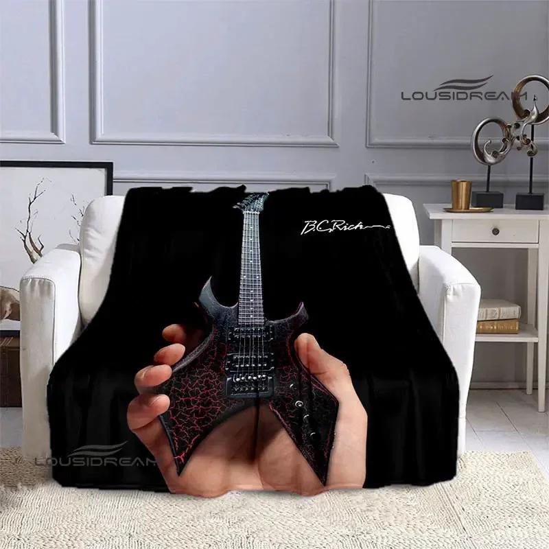 B.C.rich guitar logo printed blankets Picnic blanket Flange Warm blanket Home travel blankets bed linings birthday gift