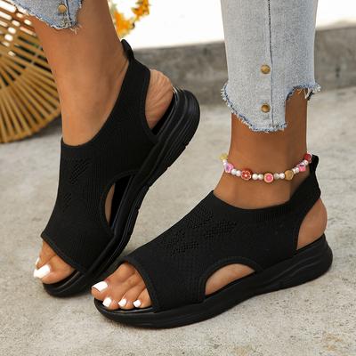 Zapatos de Verano para Mujer Nuevas Sandalias de Plataforma de Malla de Pez Sandalias de Cuña de Punta Abierta para Mujer Zapatos Casuales Ligeros para Señoras Zapatos Mujer