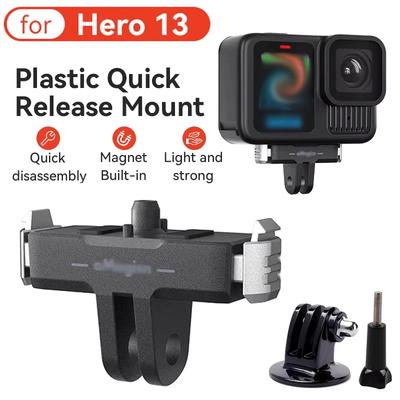 Magnetic Quick Release Base for GoPro Hero 13 Plastic Extension Mount Adapter Holder Bracket for Go Pro Hero 13 Black Accessorie