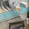Farm Animal Rooster Wood Grain Sheer Curtains for Living Room Decoration Window Curtains Kitchen Tulle Voile Organza Curtains