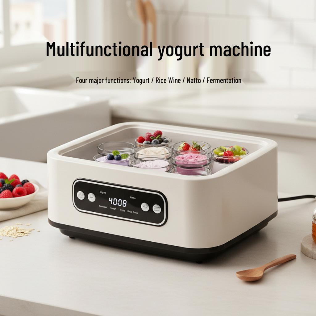 Compacta Máquina Inteligente de Yogur y Fermentación de 1.6L: Máquina Automática de Natto, Vino de Arroz y Yogur