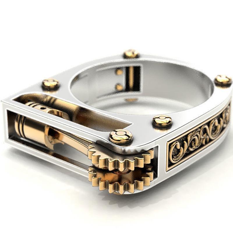Sanjie Wunsch Zweifarbiger Geometrischer Unisex-Ring - Beliebter Europäischer & Amerikanischer Stil Schmuck