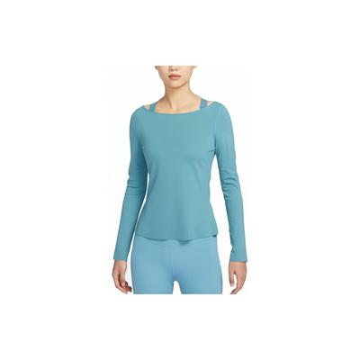 Long Sleeve Casual Solid T-Shirt Women Tops Blue DQ6035-440
