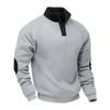 Autumn Winter Men's Hoodies Men Fashion Casual Long Sleeve Half Zippers Stand Collar Patchwork Sweatshirts Male Loose Streetwear