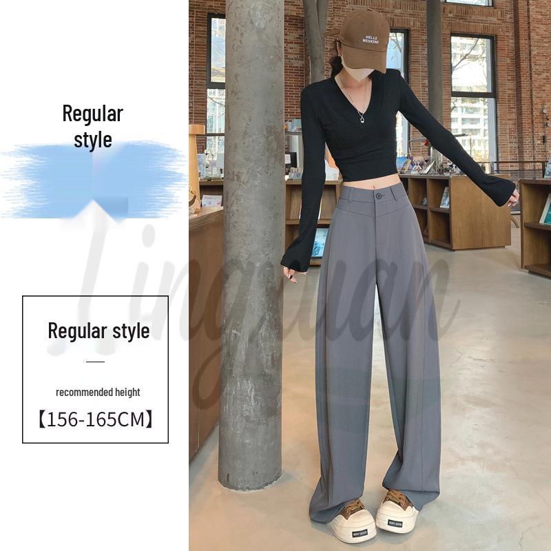 Women s High-Waisted Wide-Leg Drape Pants – Versatile Casual Wear for Spring/Summer S