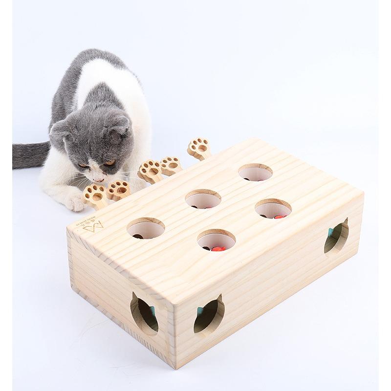 Cat Supplies Catnip Toys Solid Wood Whack-a-mole Cat Toys Interactive Funny Cat Toys Pet Supplies