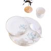 Nordic Ceramic Gold-Rimmed Lotus 4-Piece Teacup Set