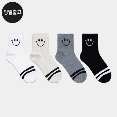 PG Women's/Student Smile Line Mid-Calf Socks (5 Pairs) Set - Daily Student Women's Fashion