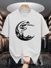 Monochrome Tribal Surfer On Wave Graphic Unisexs Crew Neck T Shirt Ocean Surf Culture Print Short Sleeve Casual Cotton Summer Tops