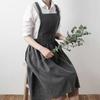 Floral Long-Sleeve Cotton Apron for Women - Japanese Style Cooking Cover-Up