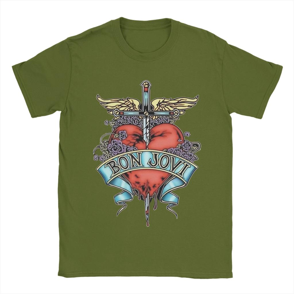Men's Bon Jovi jon bon jovi  T Shirt  Cotton Tops Novelty Short Sleeve Round Collar Tee Shirt 6XL T-Shirt
