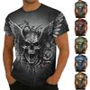 Men's Casual Halloween Printed Short Sleeve T-Shirt Lightweight Breathable Round Neck