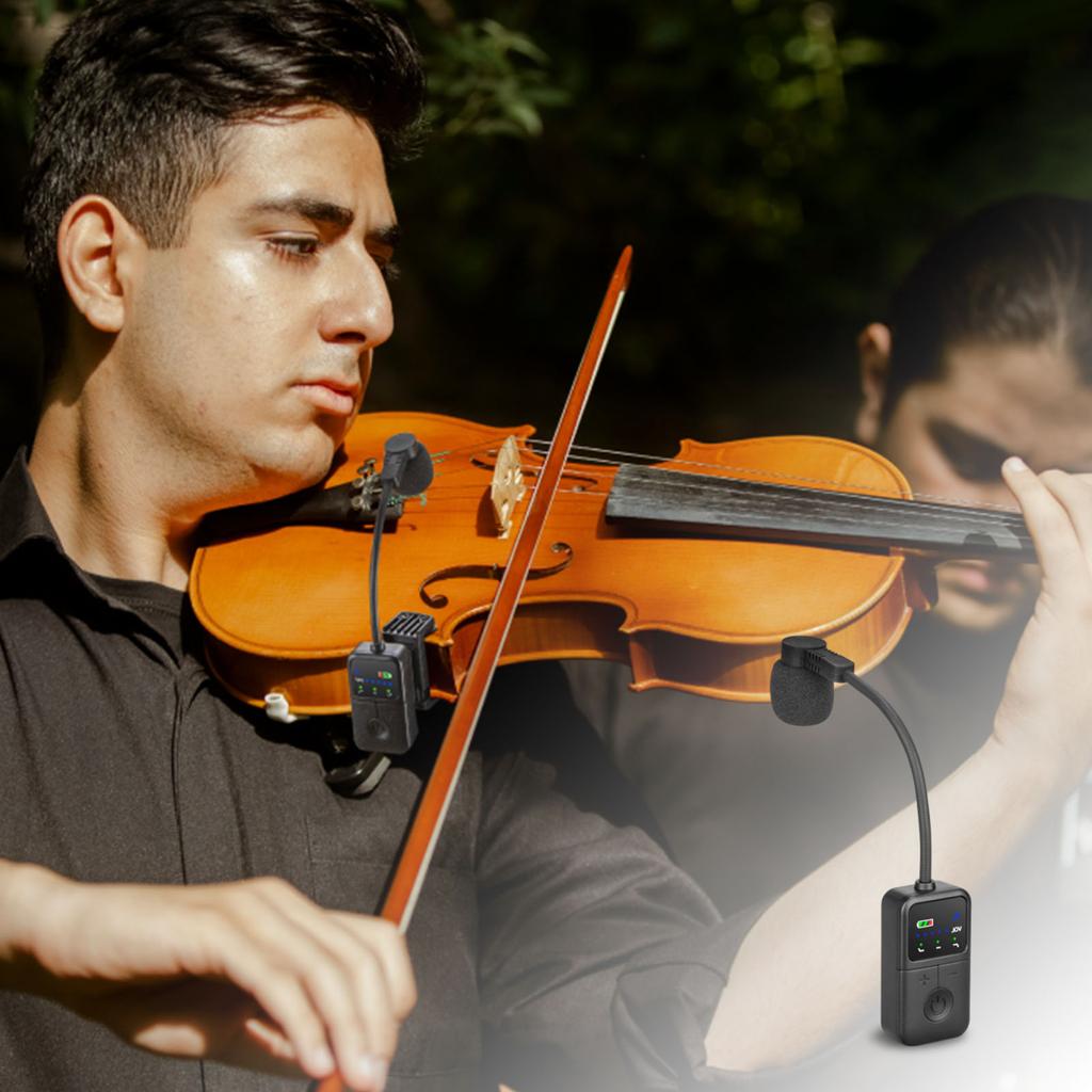 Instrument Microphone High-Fidelity Professional Sound Pickup Rechargeable Amplification Microphones for Live Stage Performances